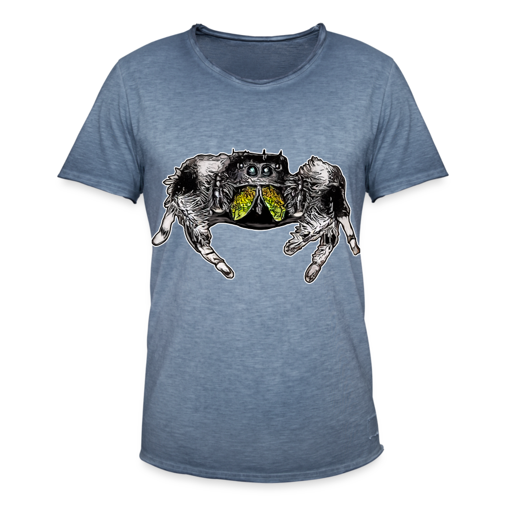 Männer Vintage T-Shirt Phidippus regius Rastafari male - Vintage Denim
