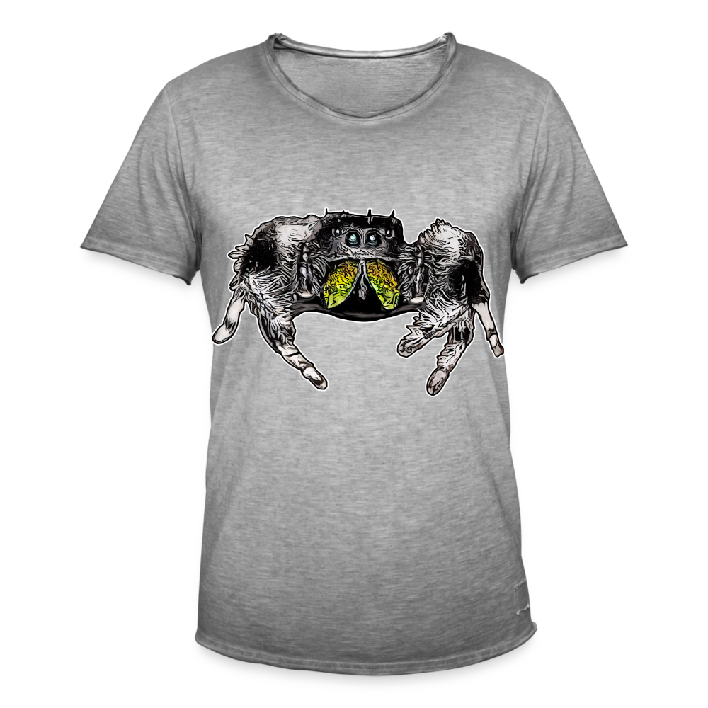 Männer Vintage T-Shirt Phidippus regius Rastafari male - Vintage Grau