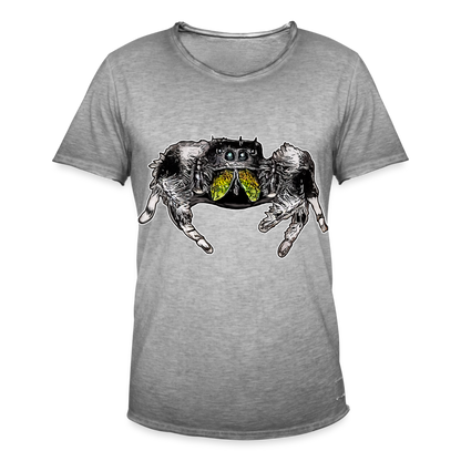 Männer Vintage T-Shirt Phidippus regius Rastafari male - Vintage Grau