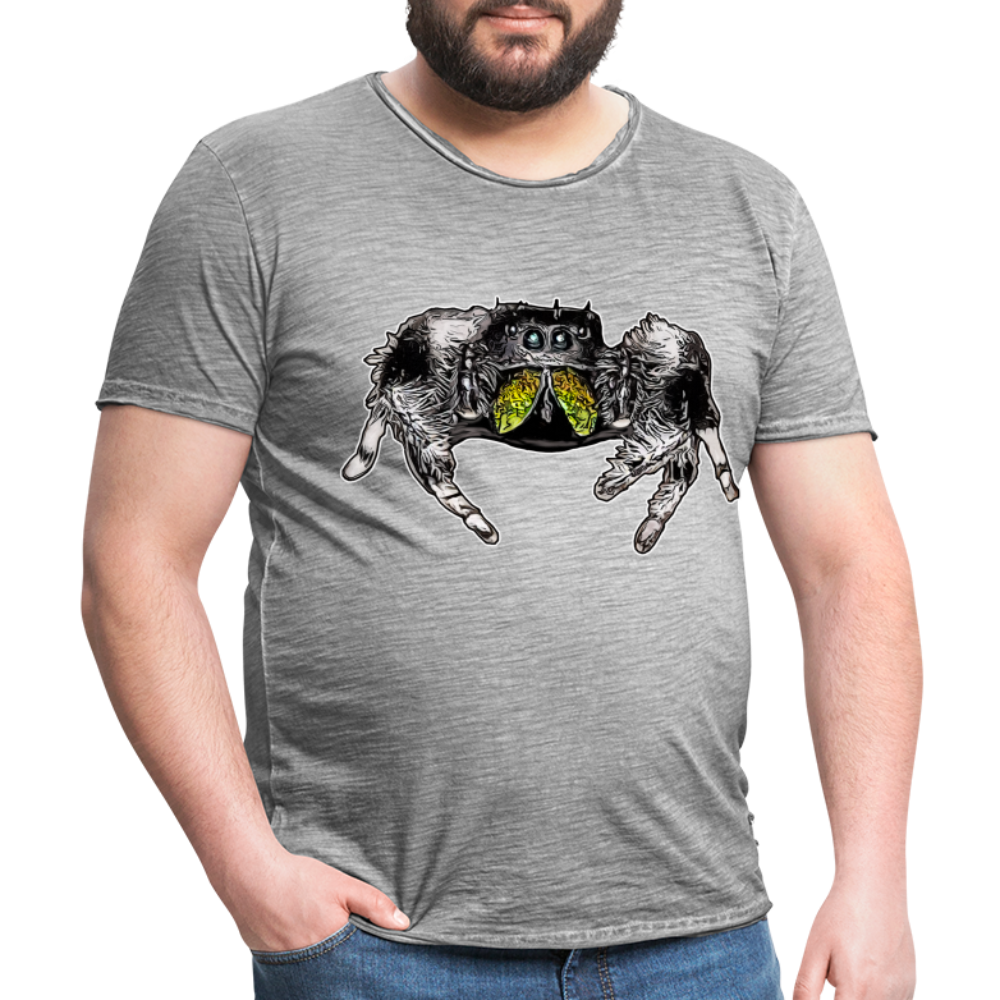 Männer Vintage T-Shirt Phidippus regius Rastafari male - Vintage Grau