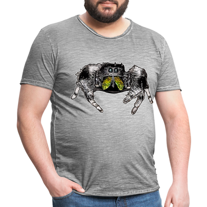 Männer Vintage T-Shirt Phidippus regius Rastafari male - Vintage Grau
