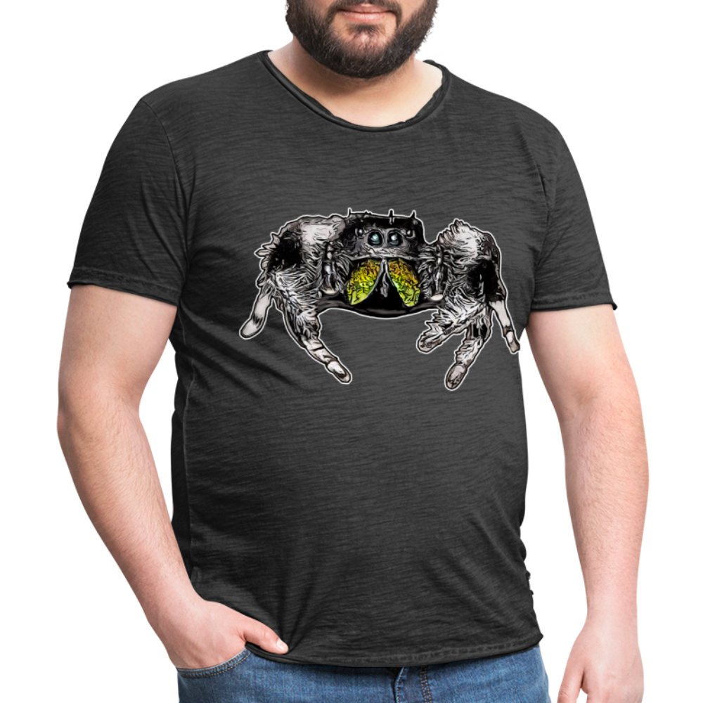 Männer Vintage T-Shirt Phidippus regius Rastafari male - Vintage Schwarz