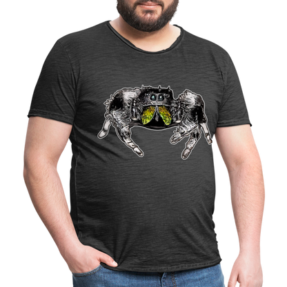 Männer Vintage T-Shirt Phidippus regius Rastafari male - Vintage Schwarz