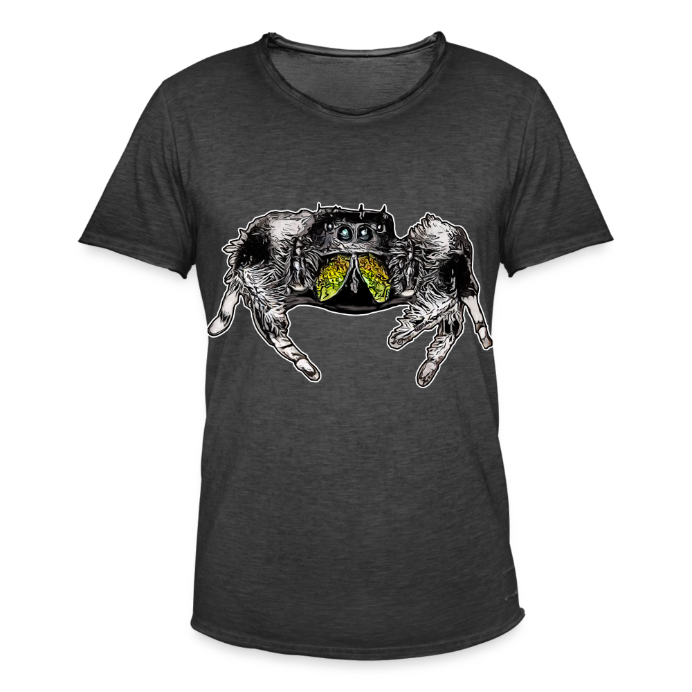 Männer Vintage T-Shirt Phidippus regius Rastafari male - Vintage Schwarz