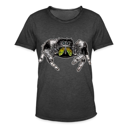 Männer Vintage T-Shirt Phidippus regius Rastafari male - Vintage Schwarz