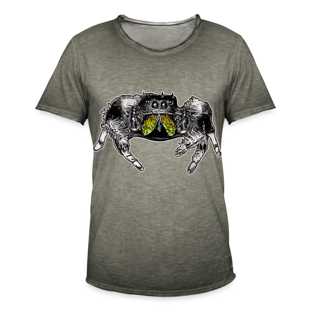 Männer Vintage T-Shirt Phidippus regius Rastafari male - Vintage Khaki