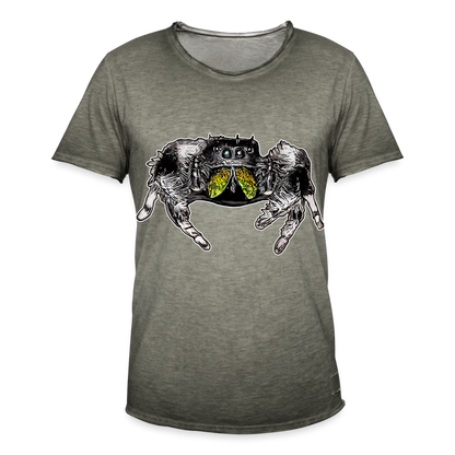 Männer Vintage T-Shirt Phidippus regius Rastafari male - Vintage Khaki