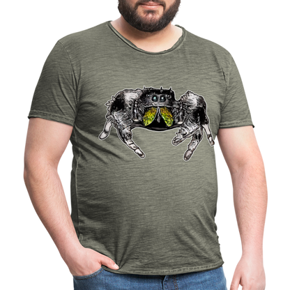 Männer Vintage T-Shirt Phidippus regius Rastafari male - Vintage Khaki