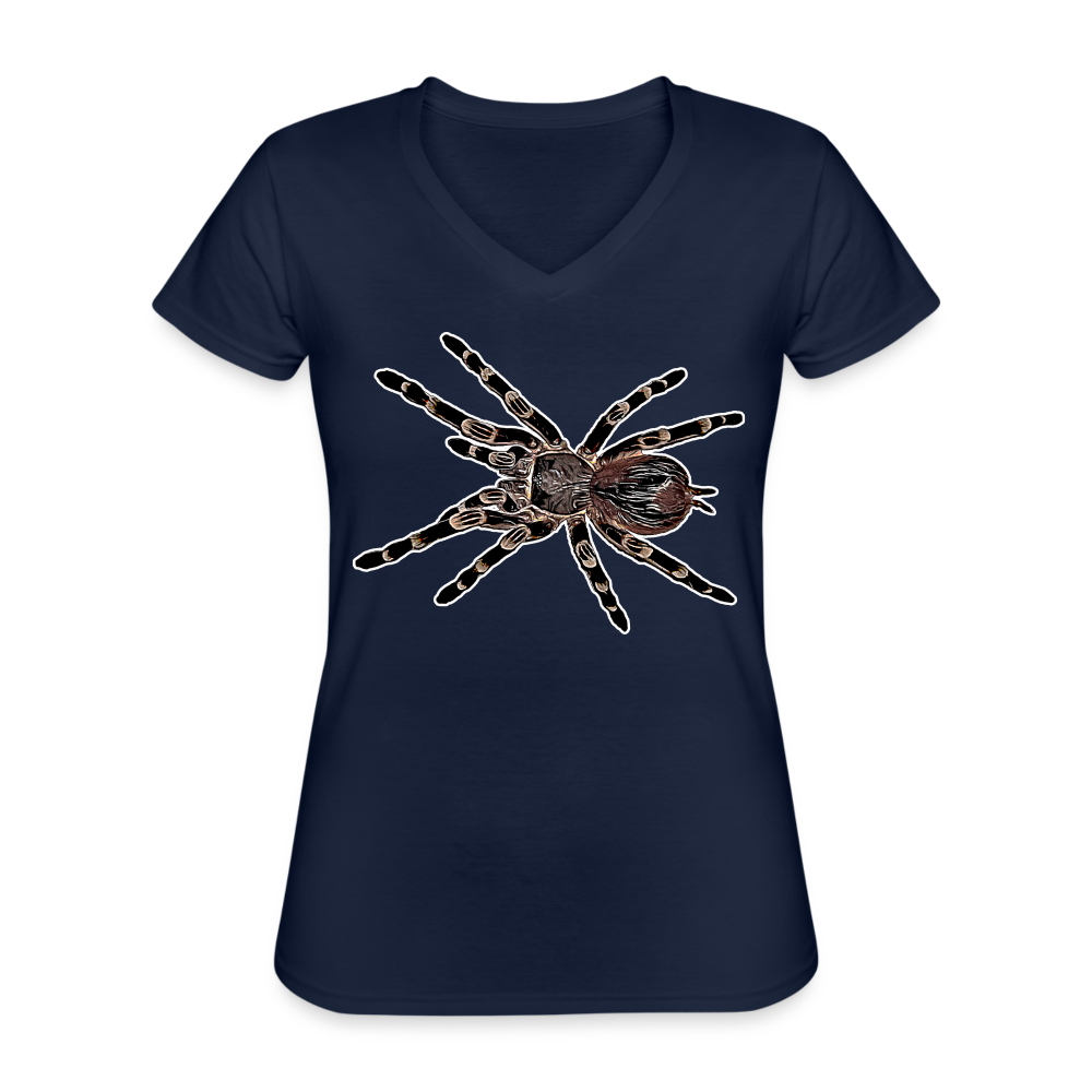 Frauen-T-Shirt mit V-Ausschnitt Acanthoscurria geniculata - Navy