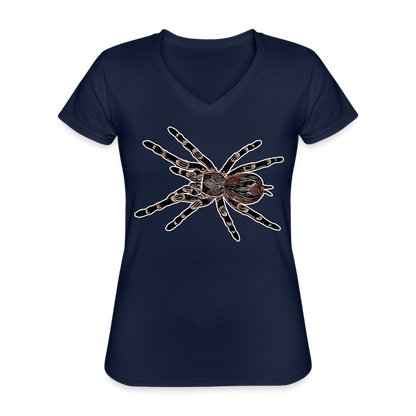Frauen-T-Shirt mit V-Ausschnitt Acanthoscurria geniculata - Navy