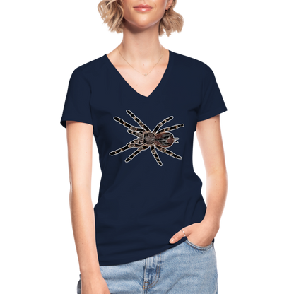 Frauen-T-Shirt mit V-Ausschnitt Acanthoscurria geniculata - Navy