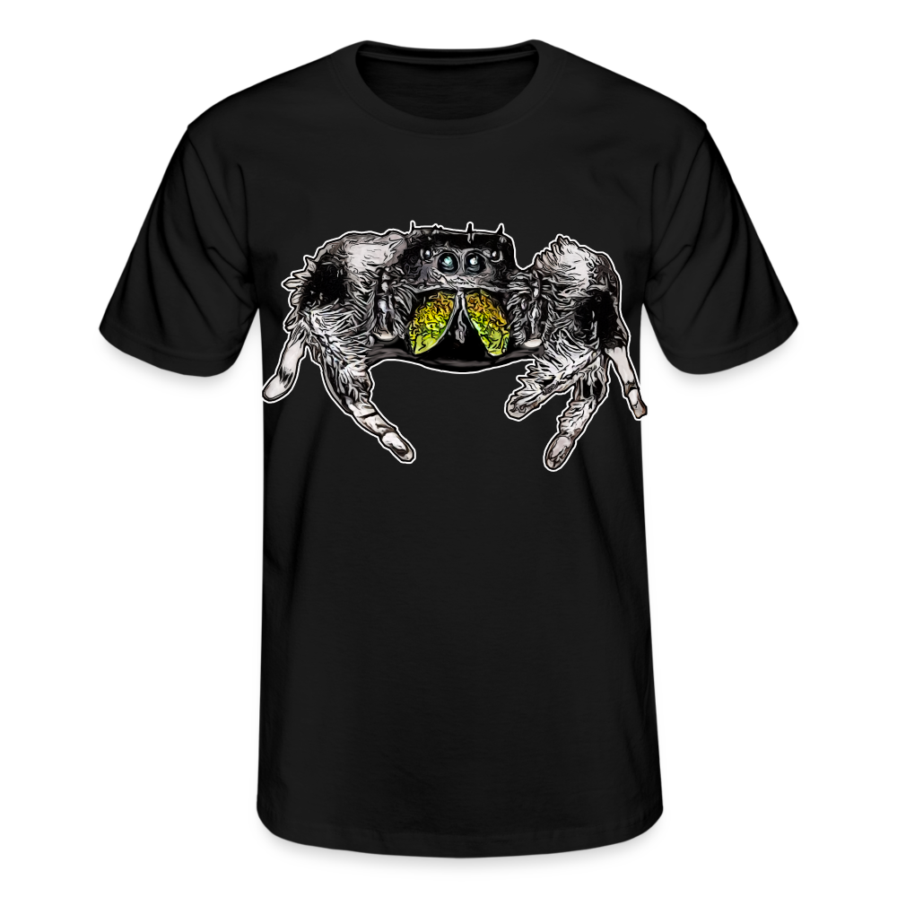 Männer Fruit of the Loom T-Shirt Phidippus regius Rastafari male - Schwarz