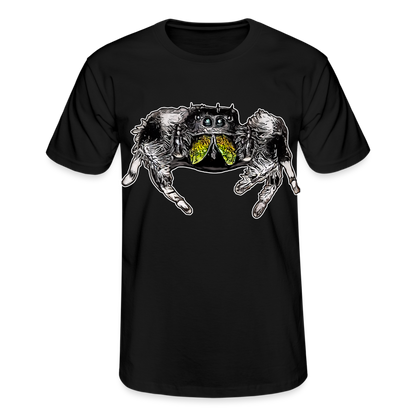 Männer Fruit of the Loom T-Shirt Phidippus regius Rastafari male - Schwarz