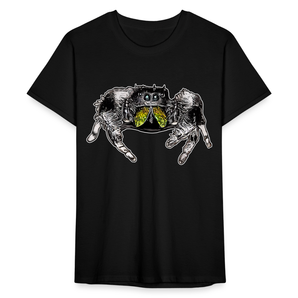 Männer Fruit of the Loom T-Shirt Phidippus regius Rastafari male - Schwarz