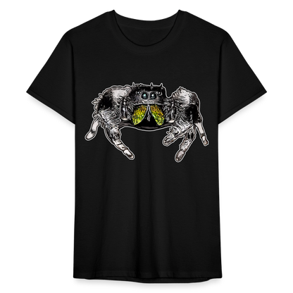 Männer Fruit of the Loom T-Shirt Phidippus regius Rastafari male - Schwarz