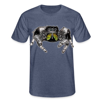 Männer Fruit of the Loom T-Shirt Phidippus regius Rastafari male - Navy meliert