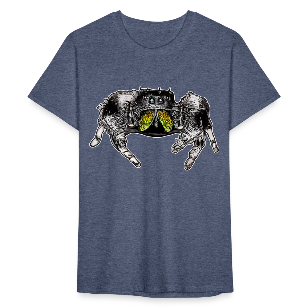 Männer Fruit of the Loom T-Shirt Phidippus regius Rastafari male - Navy meliert