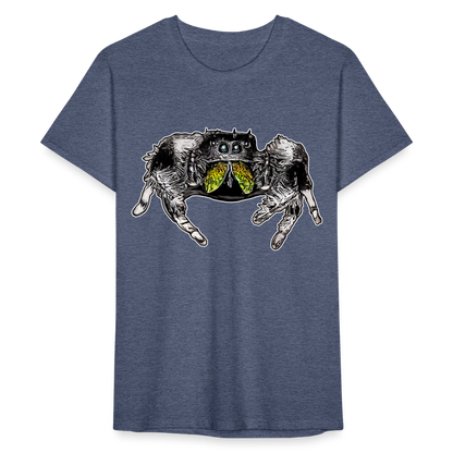 Männer Fruit of the Loom T-Shirt Phidippus regius Rastafari male - Navy meliert