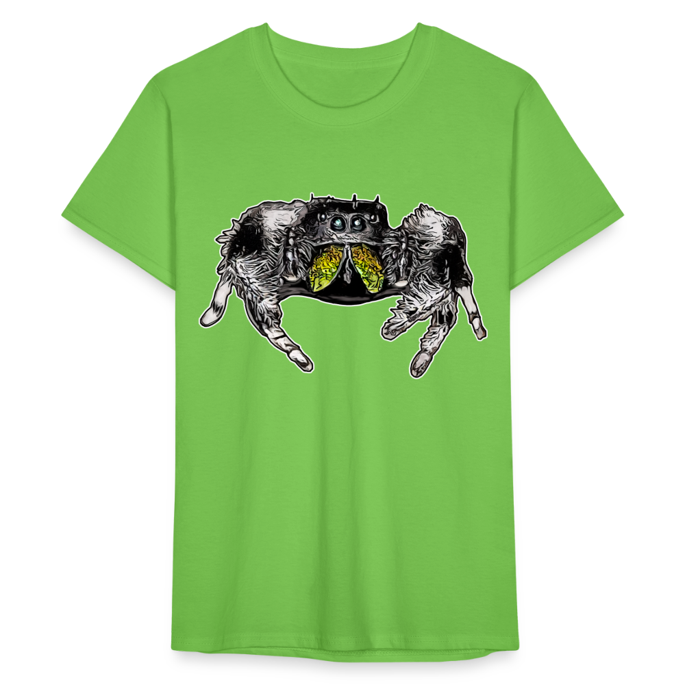Männer Fruit of the Loom T-Shirt Phidippus regius Rastafari male - Hellgrün