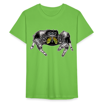 Männer Fruit of the Loom T-Shirt Phidippus regius Rastafari male - Hellgrün