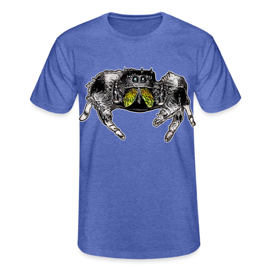 Männer Fruit of the Loom T-Shirt Phidippus regius Rastafari male - Blau meliert