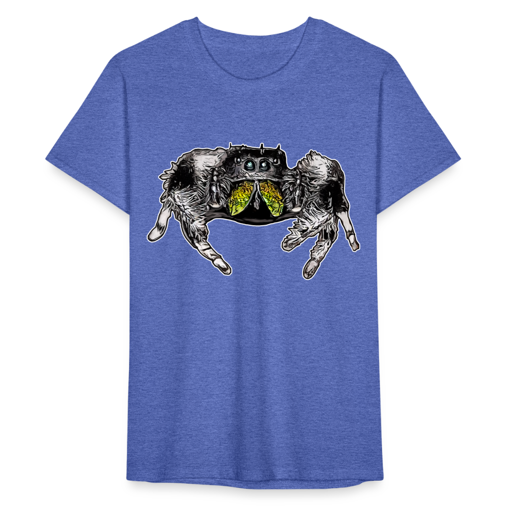 Männer Fruit of the Loom T-Shirt Phidippus regius Rastafari male - Blau meliert