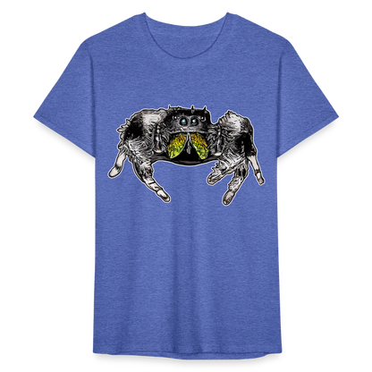 Männer Fruit of the Loom T-Shirt Phidippus regius Rastafari male - Blau meliert