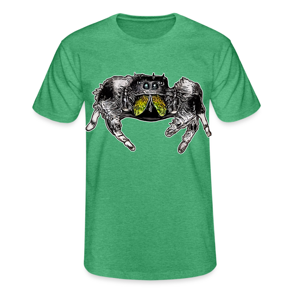 Männer Fruit of the Loom T-Shirt Phidippus regius Rastafari male - Grün meliert