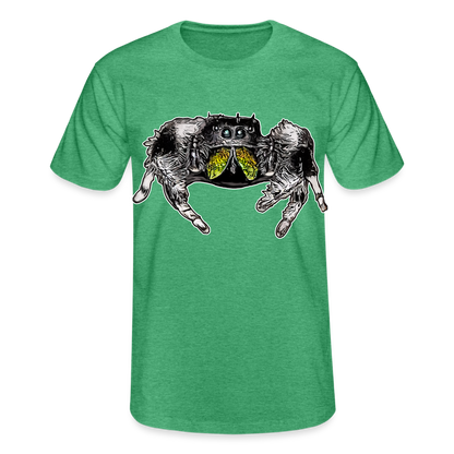 Männer Fruit of the Loom T-Shirt Phidippus regius Rastafari male - Grün meliert