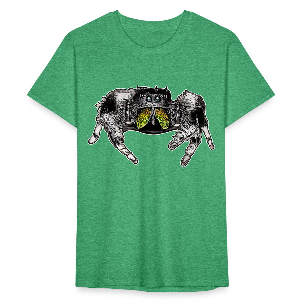 Männer Fruit of the Loom T-Shirt Phidippus regius Rastafari male - Grün meliert