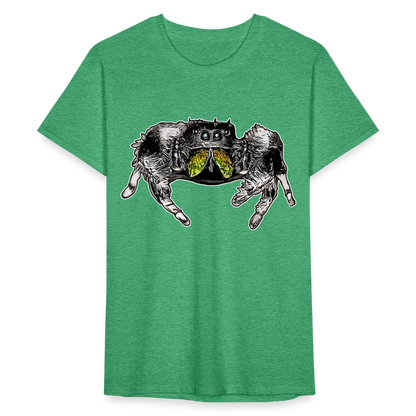 Männer Fruit of the Loom T-Shirt Phidippus regius Rastafari male - Grün meliert