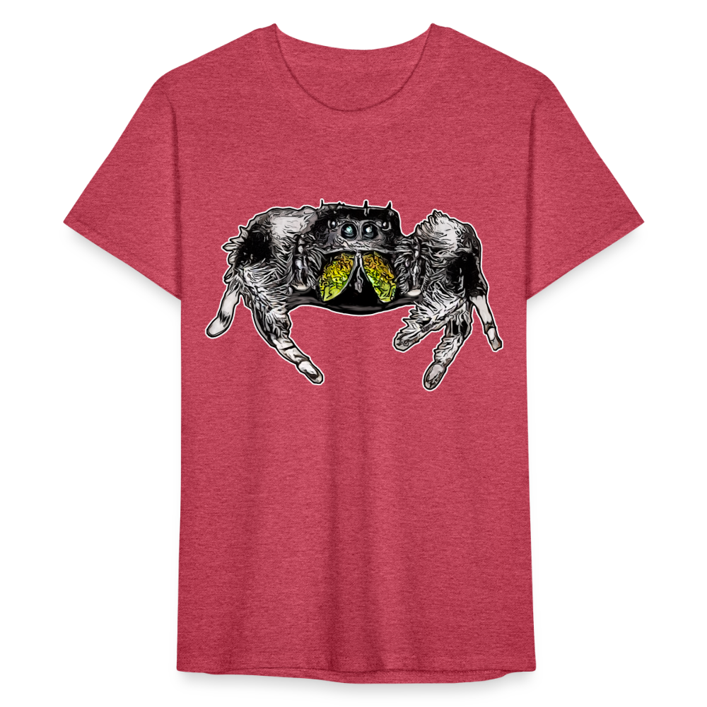 Männer Fruit of the Loom T-Shirt Phidippus regius Rastafari male - Rot meliert