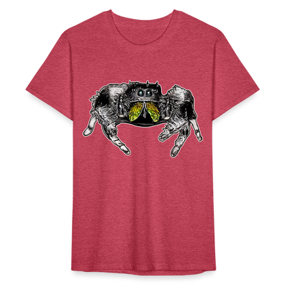 Männer Fruit of the Loom T-Shirt Phidippus regius Rastafari male - Rot meliert