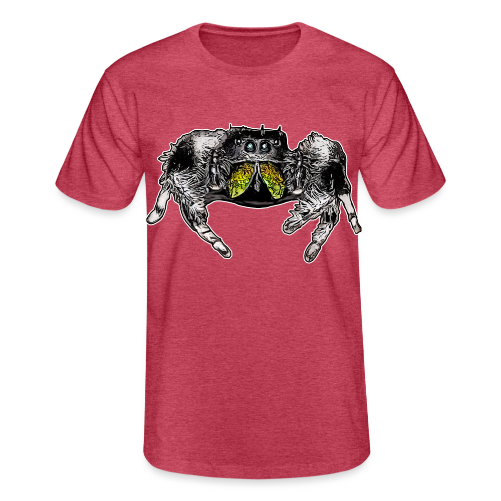 Männer Fruit of the Loom T-Shirt Phidippus regius Rastafari male - Rot meliert