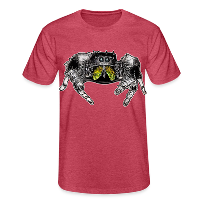 Männer Fruit of the Loom T-Shirt Phidippus regius Rastafari male - Rot meliert
