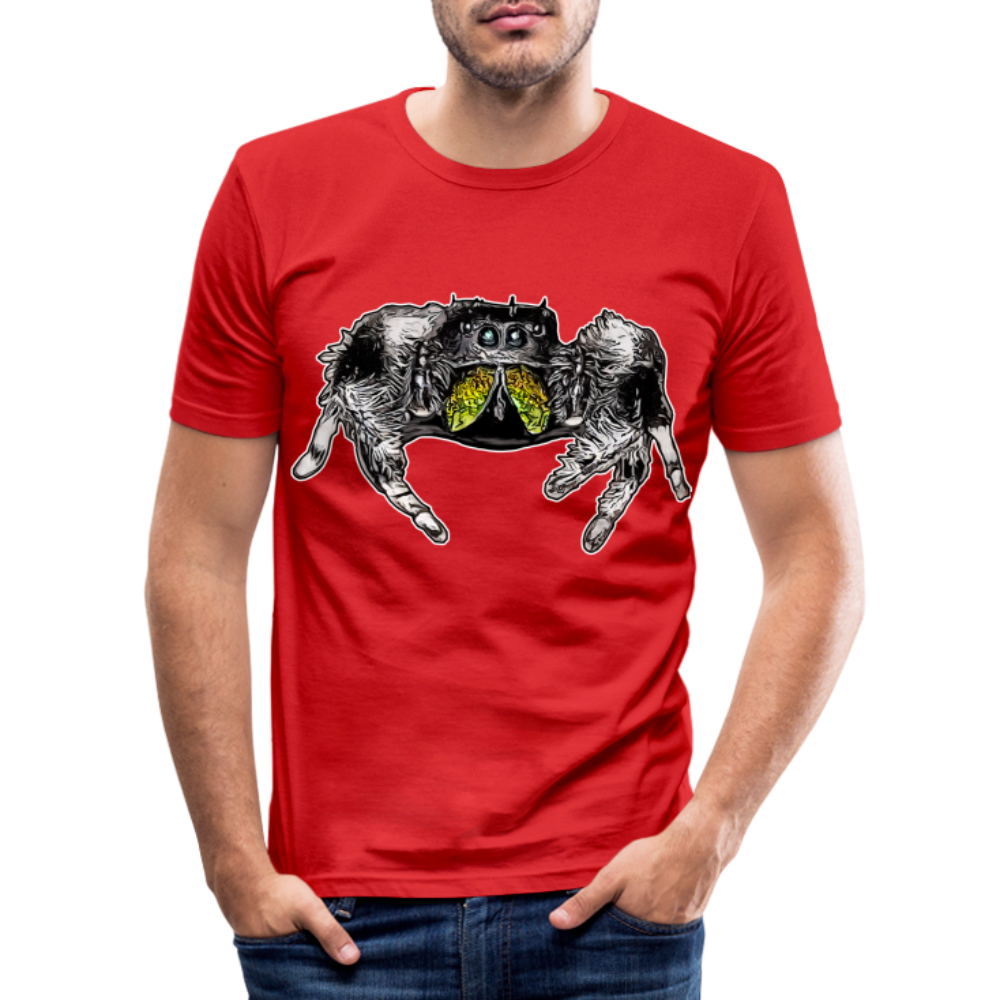 Männer Slim Fit T-Shirt Phidippus regius Rastafari male - Rot
