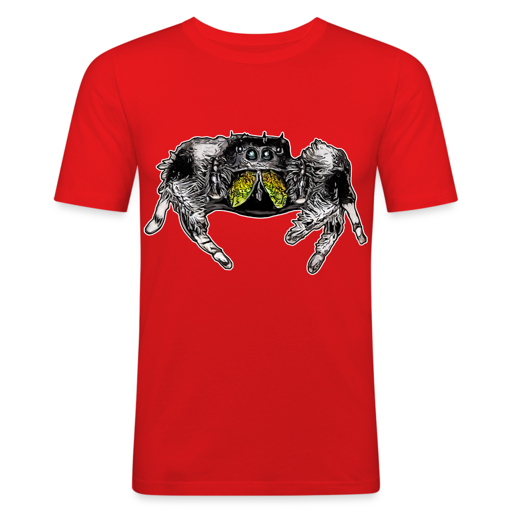 Männer Slim Fit T-Shirt Phidippus regius Rastafari male - Rot