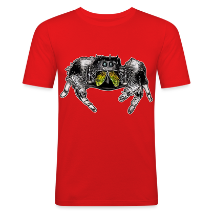 Männer Slim Fit T-Shirt Phidippus regius Rastafari male - Rot