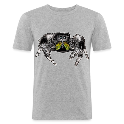 Männer Slim Fit T-Shirt Phidippus regius Rastafari male - Grau meliert