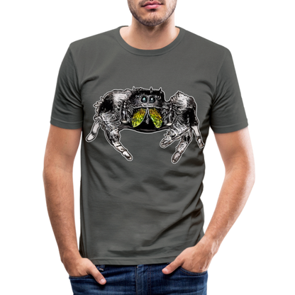 Männer Slim Fit T-Shirt Phidippus regius Rastafari male - Graphite