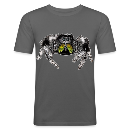 Männer Slim Fit T-Shirt Phidippus regius Rastafari male - Graphite