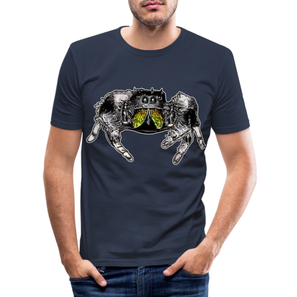 Männer Slim Fit T-Shirt Phidippus regius Rastafari male - Navy