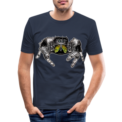 Männer Slim Fit T-Shirt Phidippus regius Rastafari male - Navy