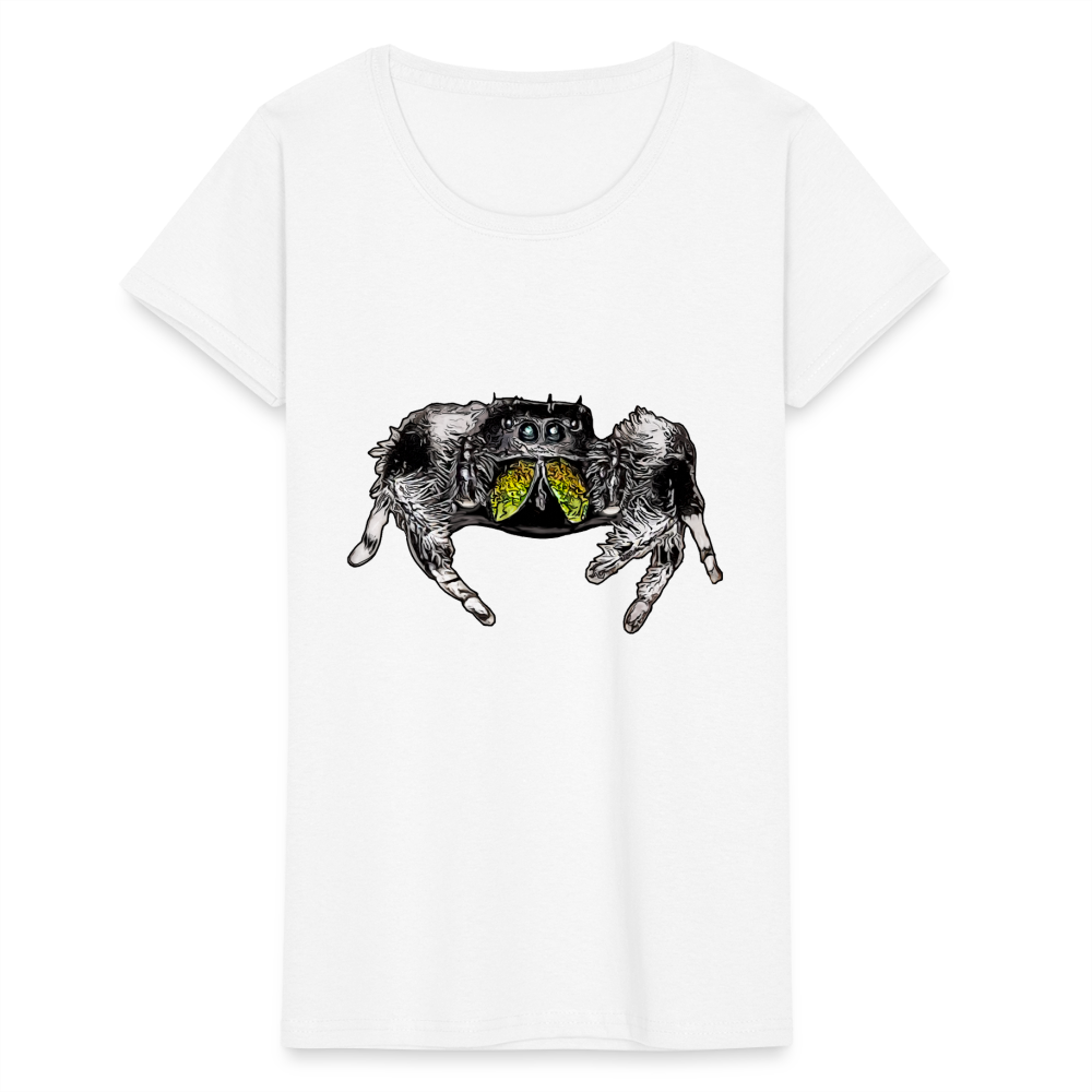 Frauen Fruit of the Loom T-Shirt Phidippus regius Rastafari male - weiß