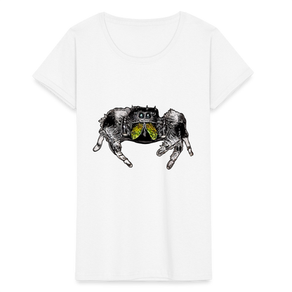 Frauen Fruit of the Loom T-Shirt Phidippus regius Rastafari male - weiß
