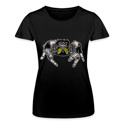 Frauen Fruit of the Loom T-Shirt Phidippus regius Rastafari male - Schwarz
