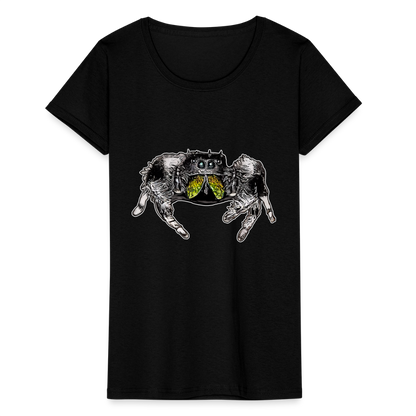 Frauen Fruit of the Loom T-Shirt Phidippus regius Rastafari male - Schwarz