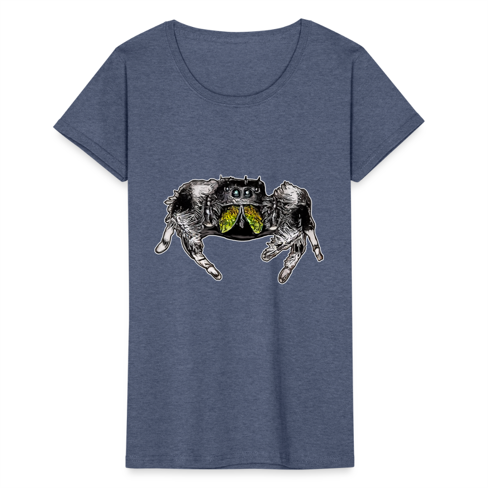 Frauen Fruit of the Loom T-Shirt Phidippus regius Rastafari male - Navy meliert