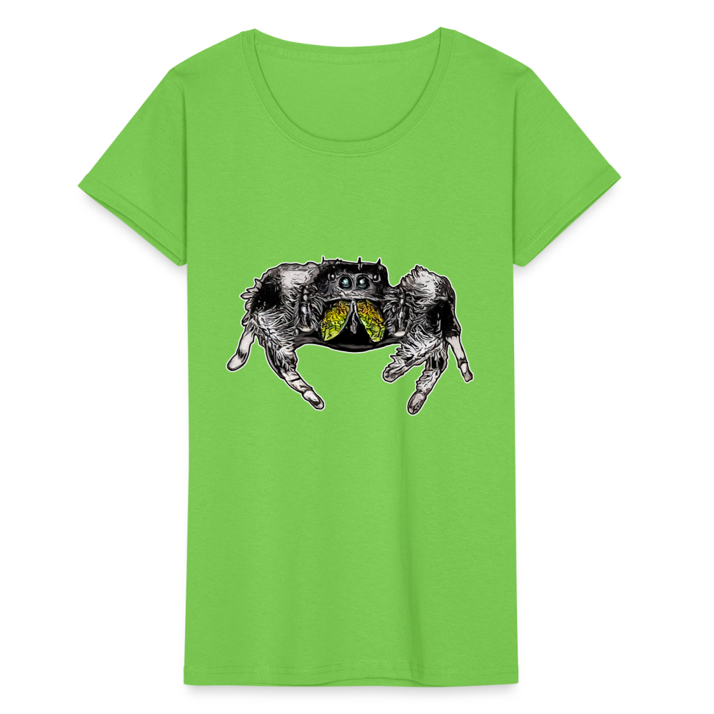 Frauen Fruit of the Loom T-Shirt Phidippus regius Rastafari male - Hellgrün