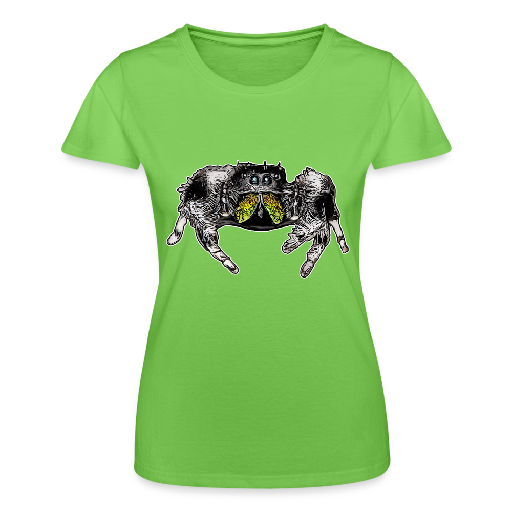 Frauen Fruit of the Loom T-Shirt Phidippus regius Rastafari male - Hellgrün